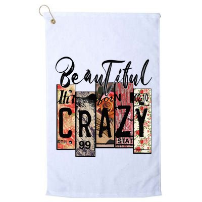 Beautiful Crazy Country Music Western Cowgirl Rodeo Golf Towel