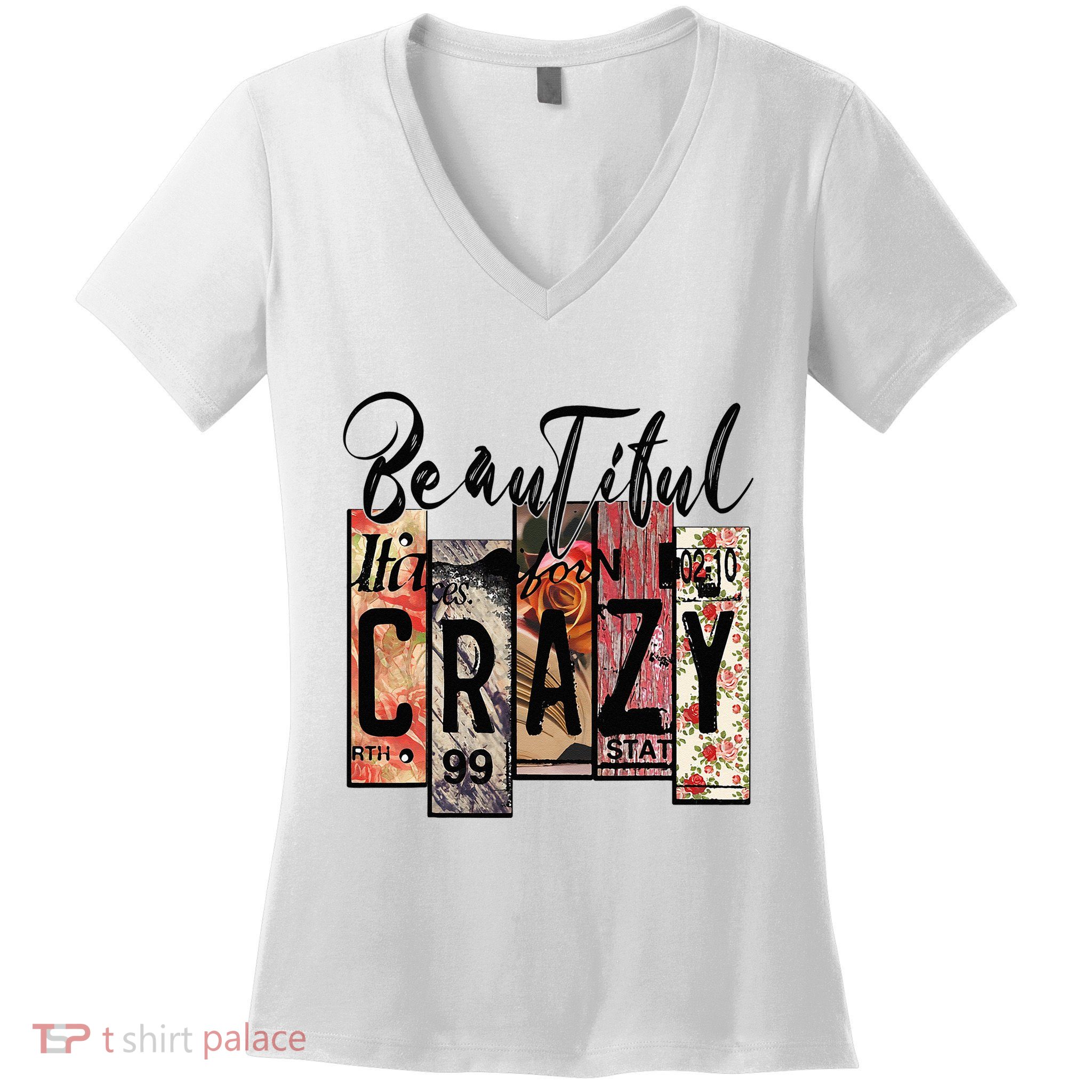 Beautiful Crazy Country Music Western Cowgirl Rodeo Women's V-Neck T-Shirt