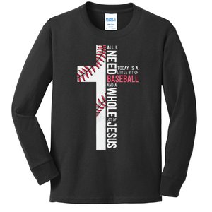 Baseball Christian Cross Gifts Philippians 4:13 Coach Team Kids Long Sleeve Shirt