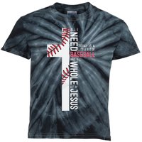 Baseball Christian Cross Gifts Philippians 4:13 Coach Team Kids Tie-Dye T-Shirt