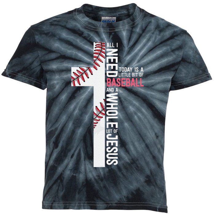 Baseball Christian Cross Gifts Philippians 4:13 Coach Team Kids Tie-Dye T-Shirt