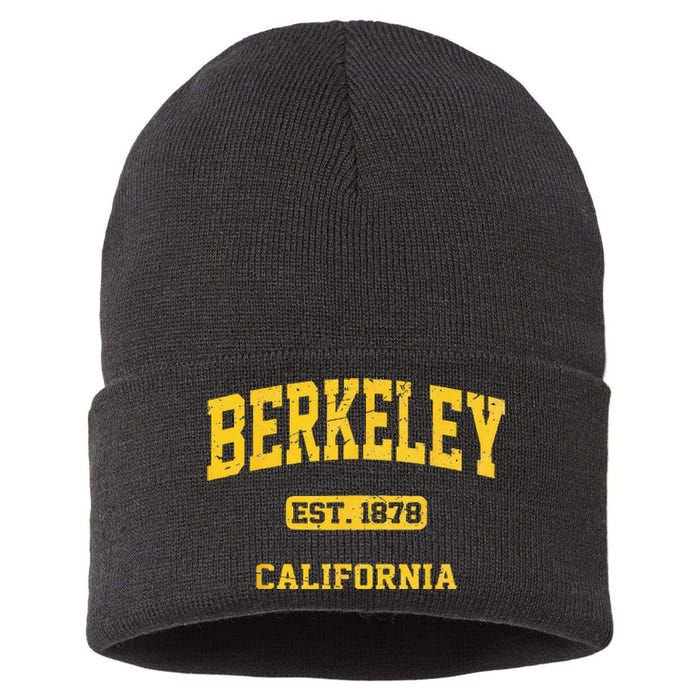 Berkeley California CA Vintage State Athletic Style Sustainable Knit Beanie