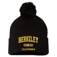 Berkeley California CA Vintage State Athletic Style Pom Pom 12in Knit Beanie