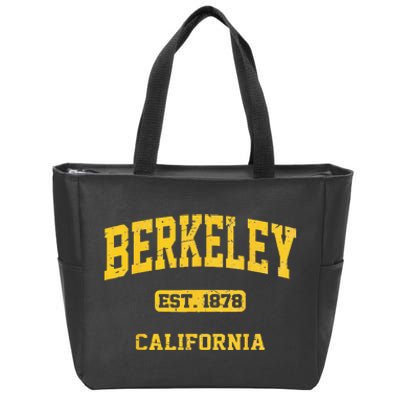 Berkeley California CA Vintage State Athletic Style Zip Tote Bag