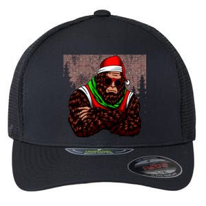 Bigfoot Christmas Cheer Flexfit Unipanel Trucker Cap