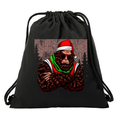 Bigfoot Christmas Cheer Drawstring Bag