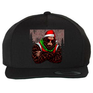 Bigfoot Christmas Cheer Wool Snapback Cap