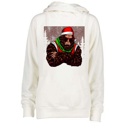 Bigfoot Christmas Cheer Womens Funnel Neck Pullover Hood