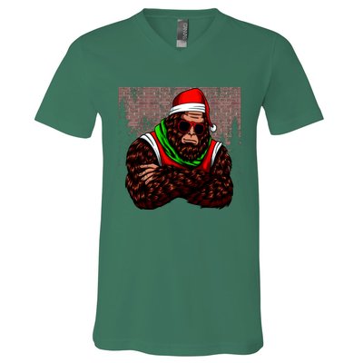 Bigfoot Christmas Cheer V-Neck T-Shirt