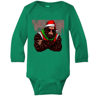 Bigfoot Christmas Cheer Baby Long Sleeve Bodysuit