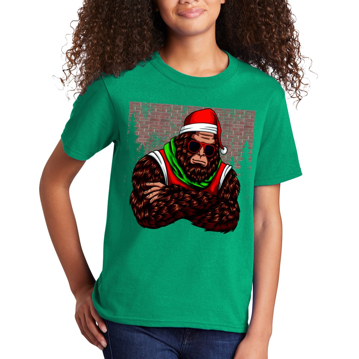 Bigfoot Christmas Cheer Kids T-Shirt