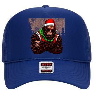 Bigfoot Christmas Cheer High Crown Mesh Back Trucker Hat