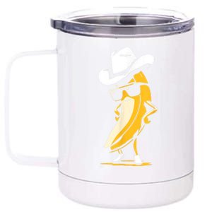 Banana Cowboy Cowgirl Country Western Novelty Funny Banana 12 oz Stainless Steel Tumbler Cup