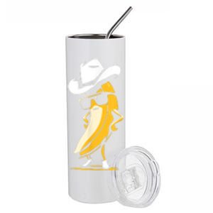 Banana Cowboy Cowgirl Country Western Novelty Funny Banana Stainless Steel Tumbler