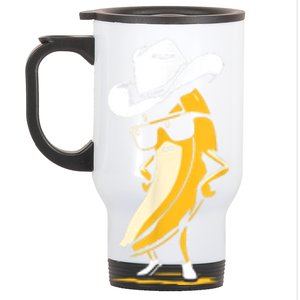 Banana Cowboy Cowgirl Country Western Novelty Funny Banana Stainless Steel Travel Mug