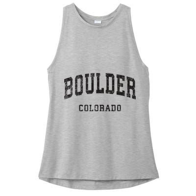 Boulder Colorado Co Vintage Athletic Sports Design Ladies PosiCharge Tri-Blend Wicking Tank