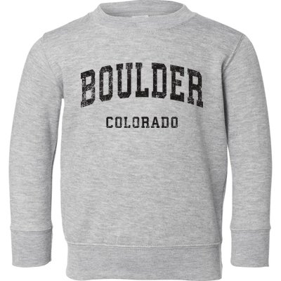 Boulder Colorado Co Vintage Athletic Sports Design Toddler Sweatshirt