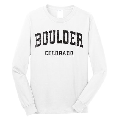 Boulder Colorado Co Vintage Athletic Sports Design Long Sleeve Shirt