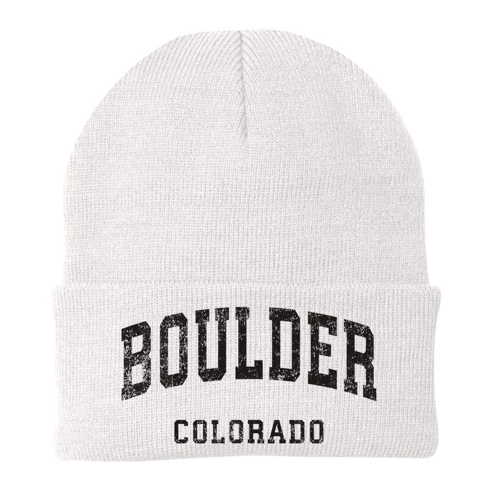 Boulder Colorado Co Vintage Athletic Sports Design Beanie