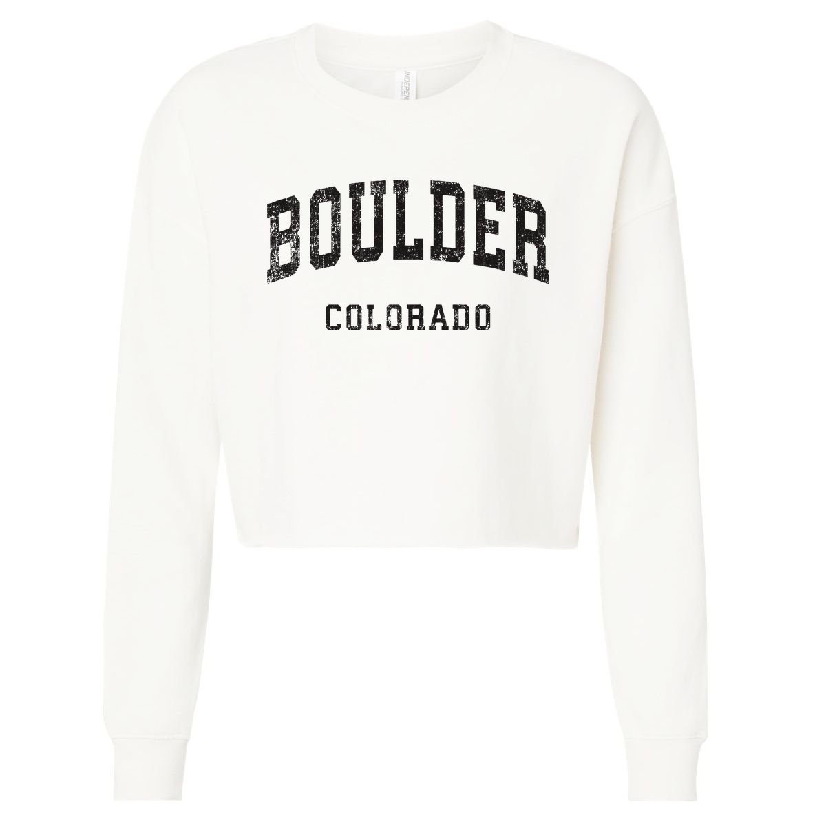 Boulder Colorado Co Vintage Athletic Sports Design Cropped Pullover Crew
