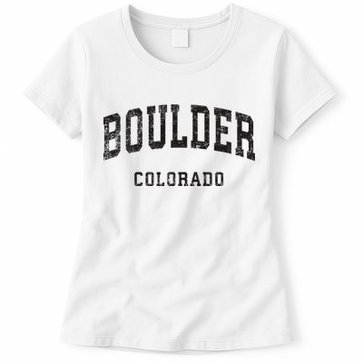 Boulder Colorado Co Vintage Athletic Sports Design Womens T-Shirt