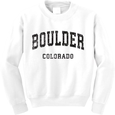 Boulder Colorado Co Vintage Athletic Sports Design Kids Sweatshirt