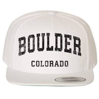 Boulder Colorado Co Vintage Athletic Sports Design Wool Snapback Cap