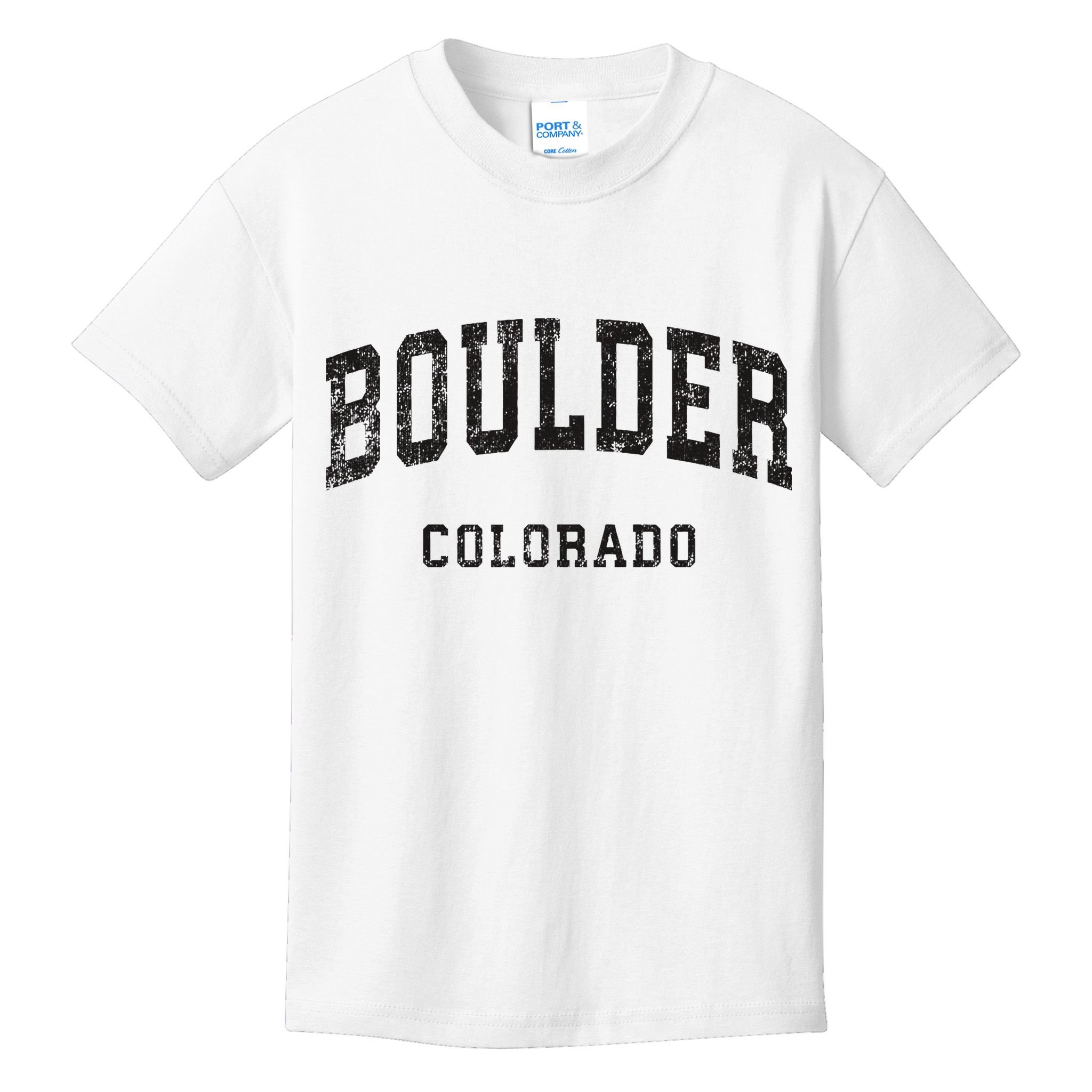 Boulder Colorado Co Vintage Athletic Sports Design Kids T-Shirt