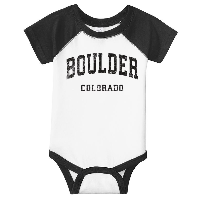 Boulder Colorado Co Vintage Athletic Sports Design Infant Baby Jersey Bodysuit