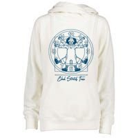Big Comfy Couch Clock Stretch Time Womens Funnel Neck Pullover Hood