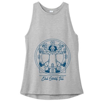 Big Comfy Couch Clock Stretch Time Ladies PosiCharge Tri-Blend Wicking Tank