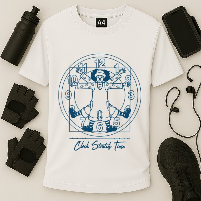 Big Comfy Couch Clock Stretch Time Performance Shirt