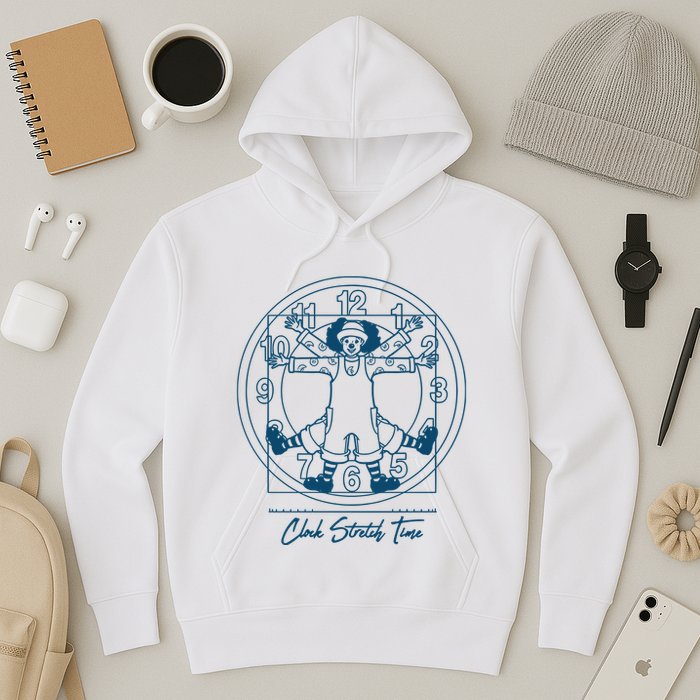 Big Comfy Couch Clock Stretch Time Hoodie