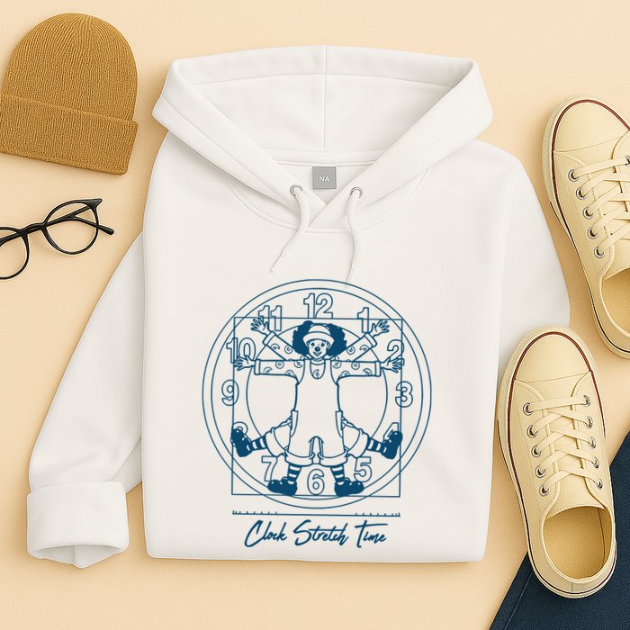 Big Comfy Couch Clock Stretch Time Hoodie