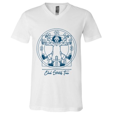 Big Comfy Couch Clock Stretch Time V-Neck T-Shirt