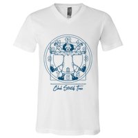 Big Comfy Couch Clock Stretch Time V-Neck T-Shirt