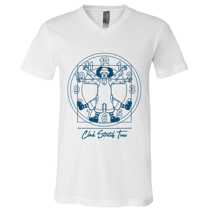 Big Comfy Couch Clock Stretch Time V-Neck T-Shirt