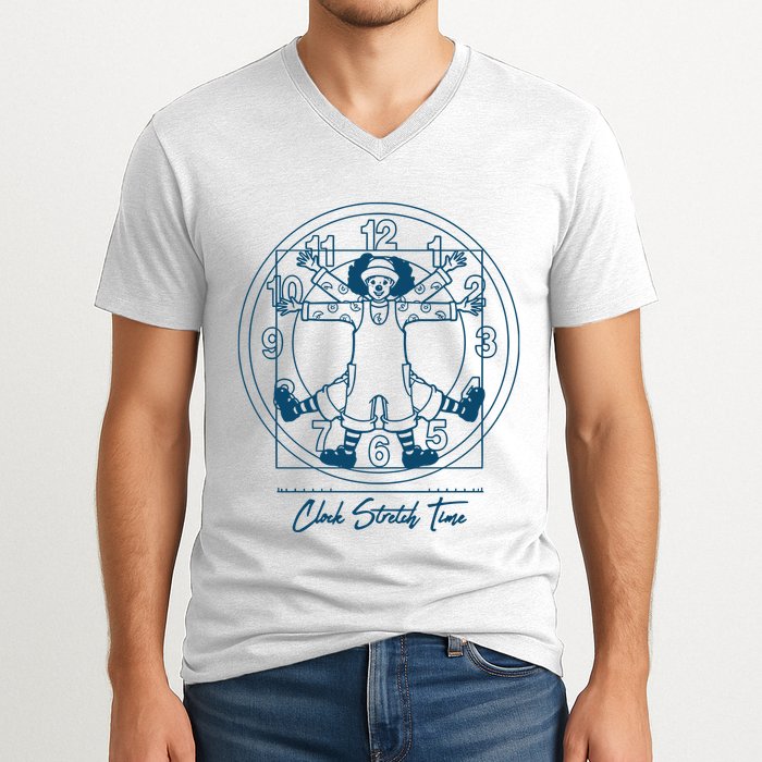 Big Comfy Couch Clock Stretch Time V-Neck T-Shirt