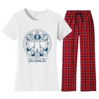 Big Comfy Couch Clock Stretch Time Women's Flannel Pajama Set