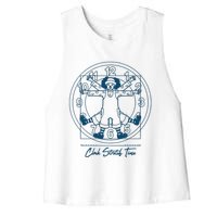 Big Comfy Couch Clock Stretch Time Women's Racerback Cropped Tank