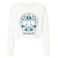 Big Comfy Couch Clock Stretch Time Cropped Pullover Crew