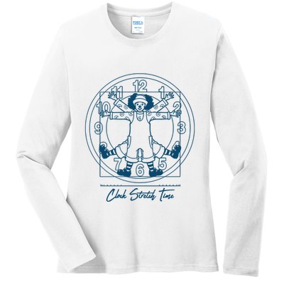 Big Comfy Couch Clock Stretch Time Ladies Long Sleeve Shirt