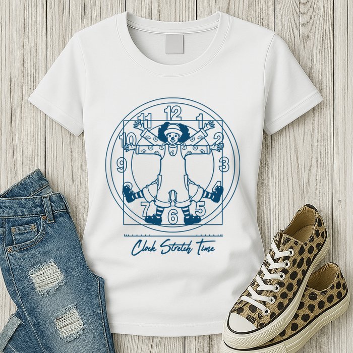 Big Comfy Couch Clock Stretch Time Womens T-Shirt