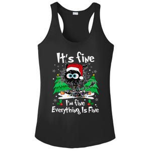 Black Cat Christmas Its Fine Im Fine Everything Is Fine Ladies PosiCharge Competitor Racerback Tank