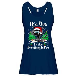 Black Cat Christmas Its Fine Im Fine Everything Is Fine Ladies Essential Flowy Tank