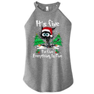 Black Cat Christmas Its Fine Im Fine Everything Is Fine Women's Perfect Tri Rocker Tank