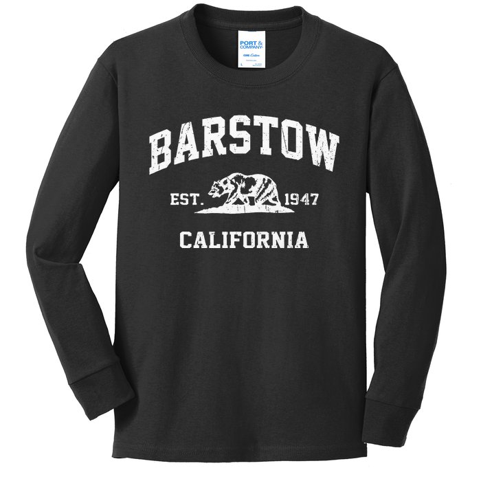 Barstow California CA Vintage State Athletic Style Kids Long Sleeve Shirt