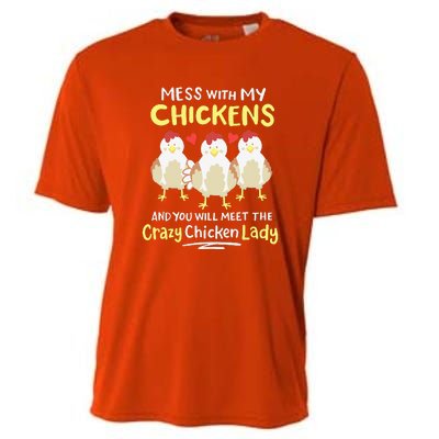 Backyard Crazy Chicken Lady Womens Farmer Cooling Performance Crew T-Shirt