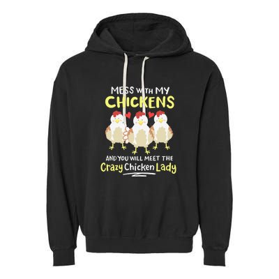 Backyard Crazy Chicken Lady Womens Farmer Garment-Dyed Fleece Hoodie