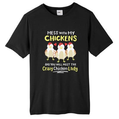 Backyard Crazy Chicken Lady Womens Farmer Tall Fusion ChromaSoft Performance T-Shirt